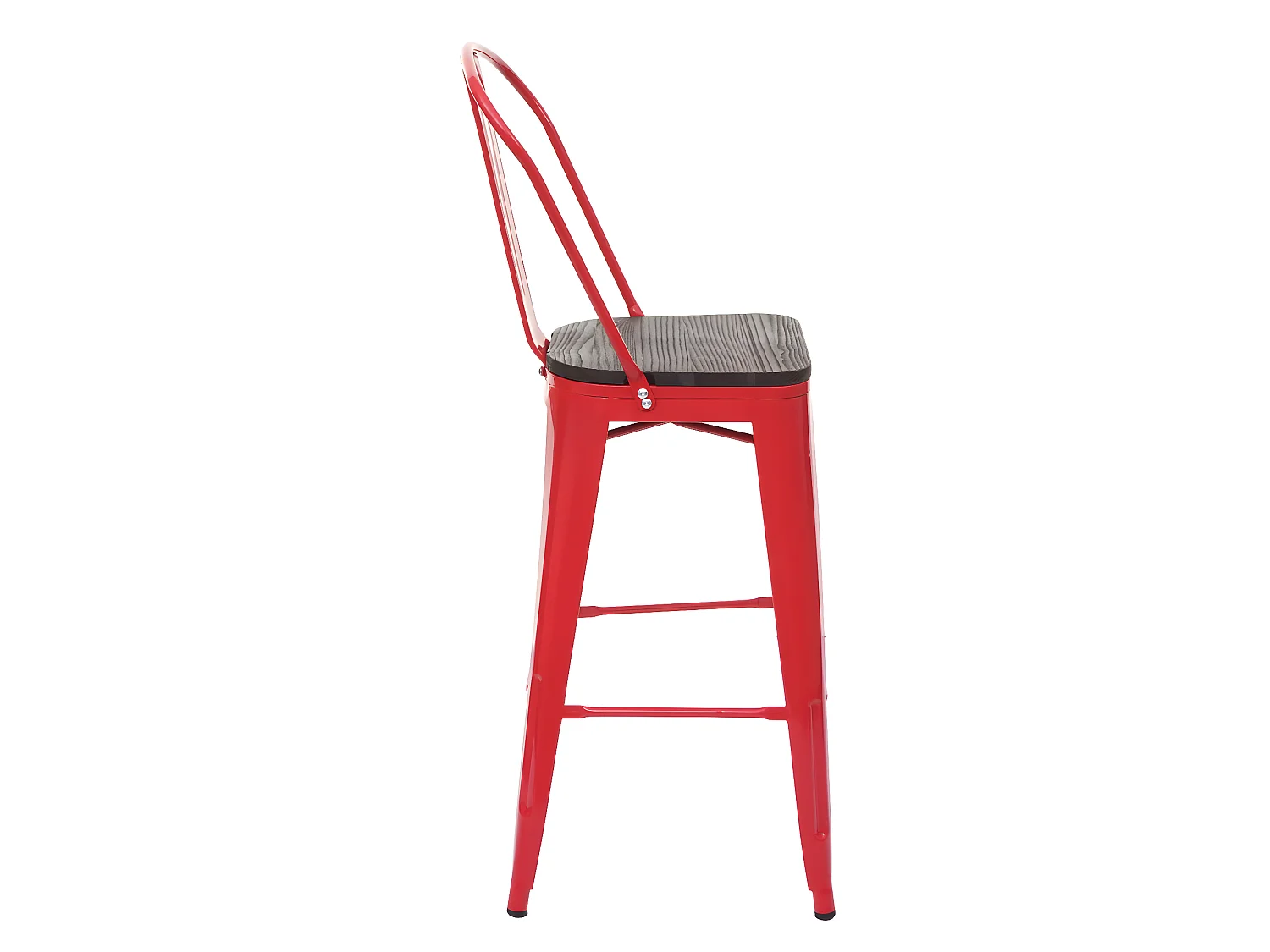 Barkruk MCW-A73 incl. houten zitting,  rood