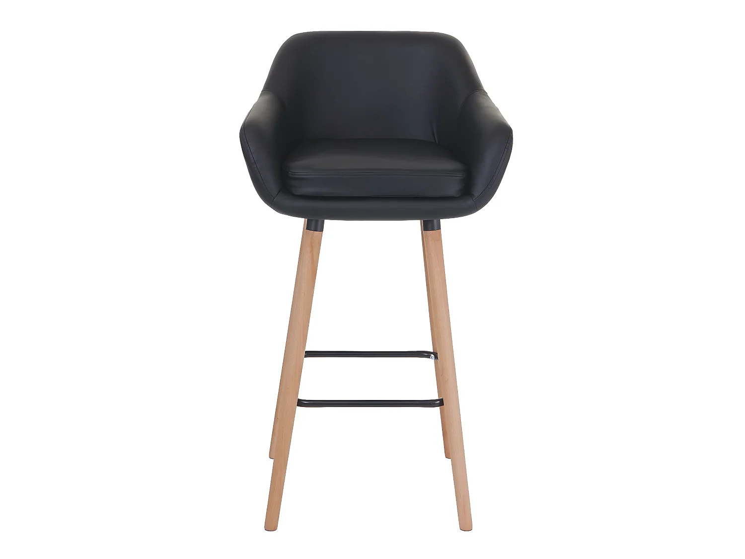 Barhocker Vaasa T381, Kunstleder, schwarz