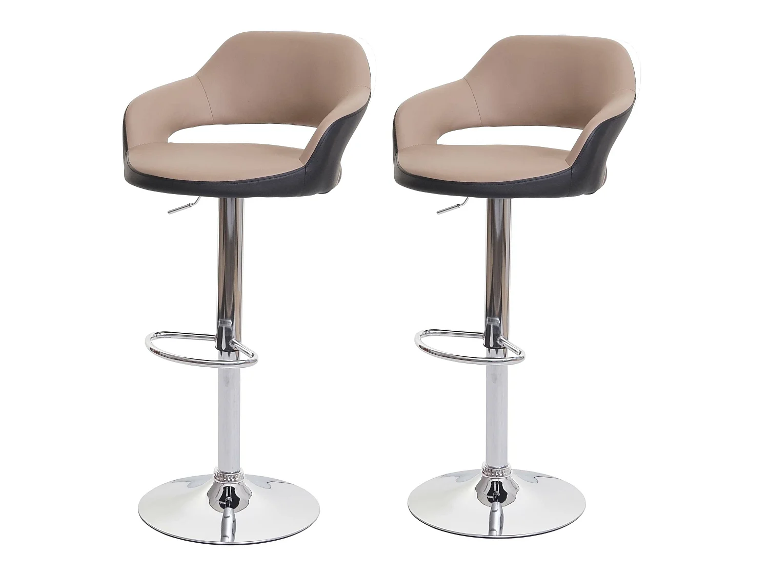 Banco de bar MCW-F16 (conjunto de 2),  taupe-preto