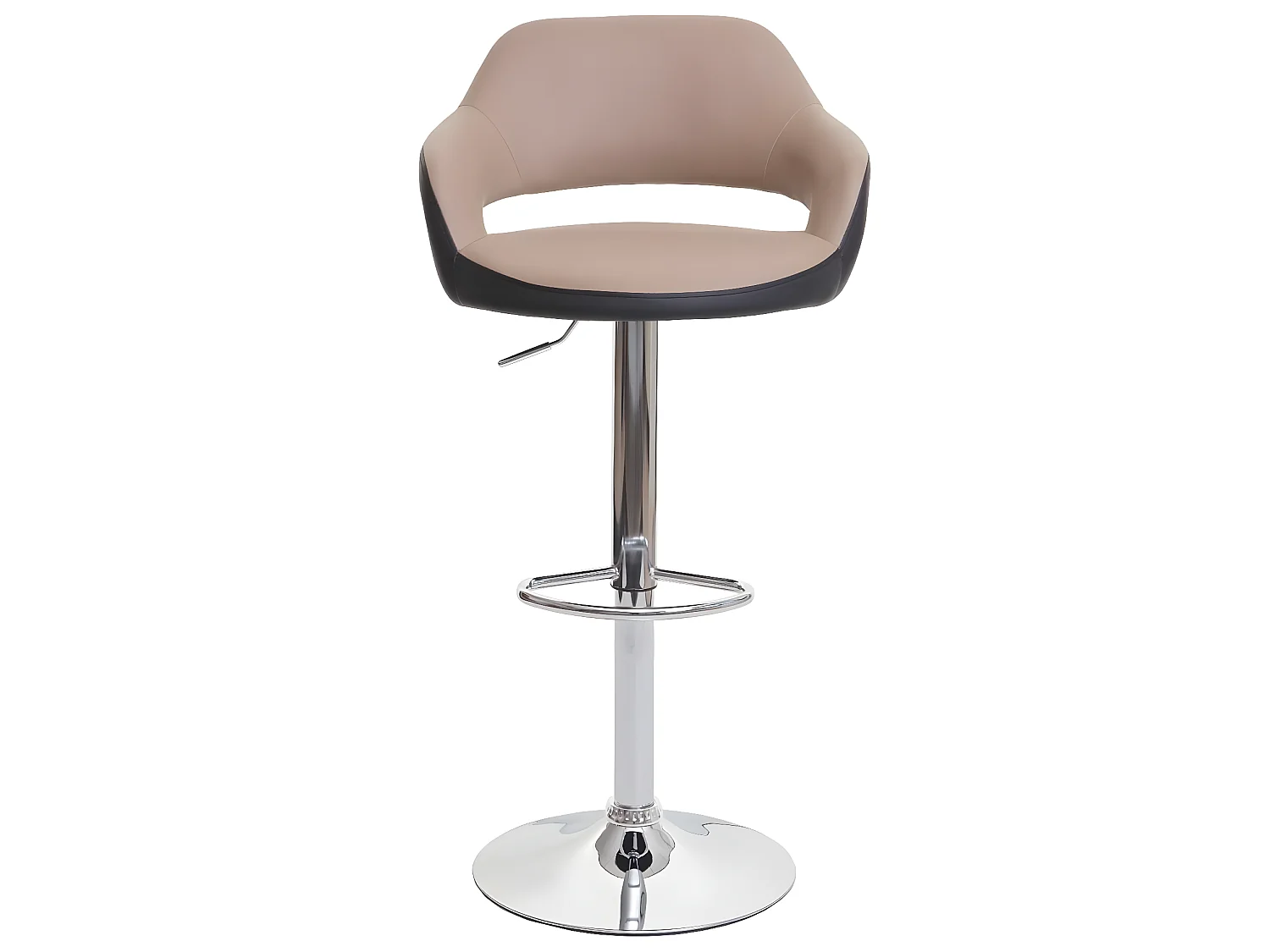 Tabouret de bar MCW-F16 (lot de 2),  taupe-noir