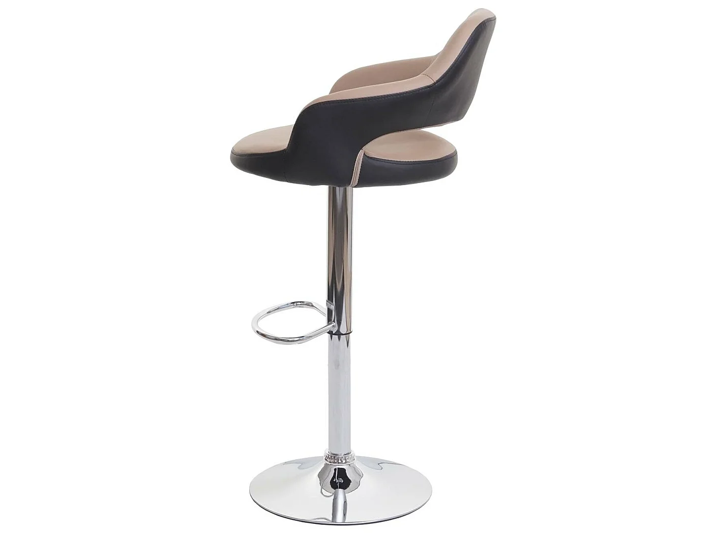 Tabouret de bar MCW-F16 (lot de 2),  taupe-noir