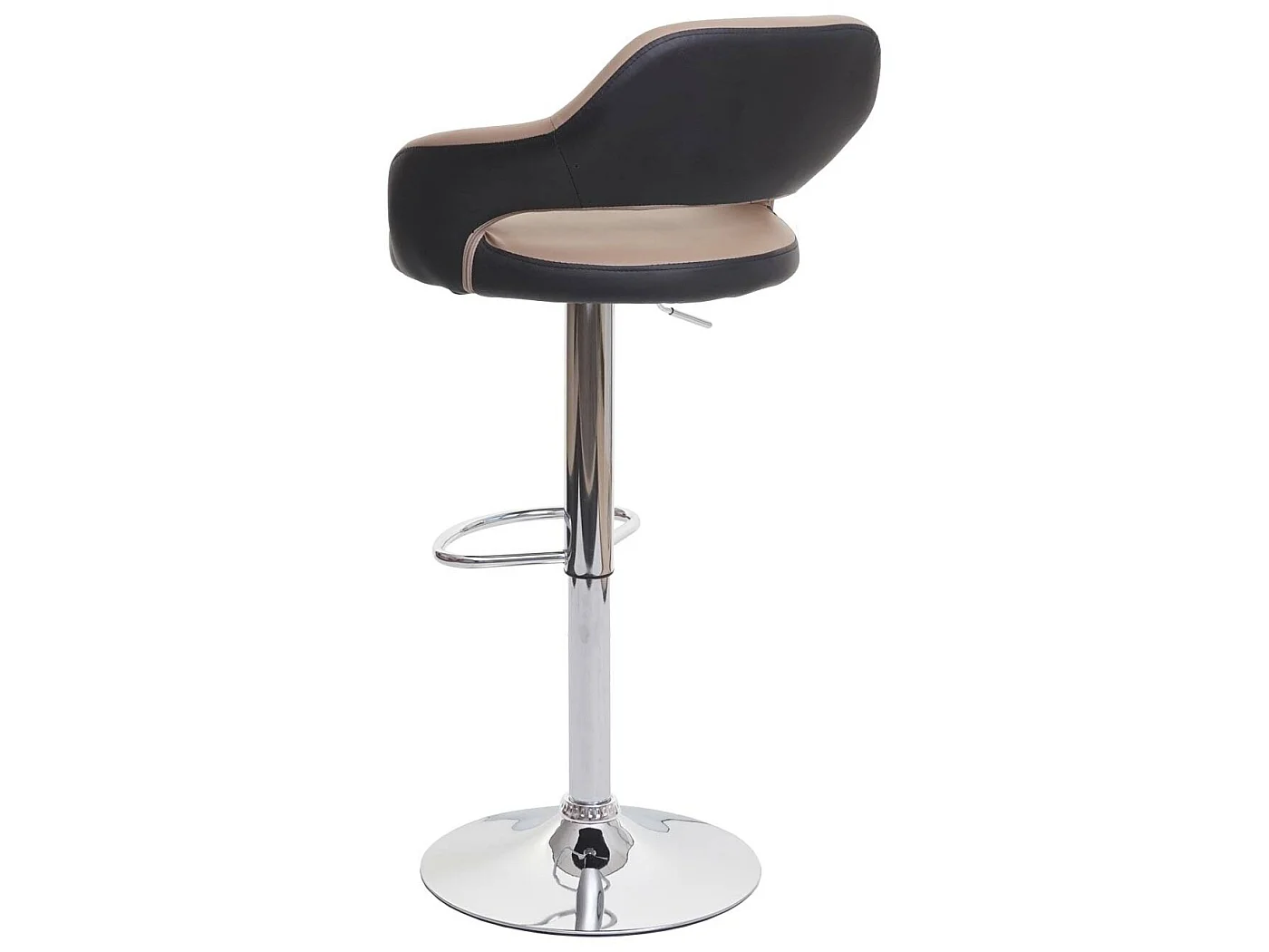 Tabouret de bar MCW-F16 (lot de 2),  taupe-noir