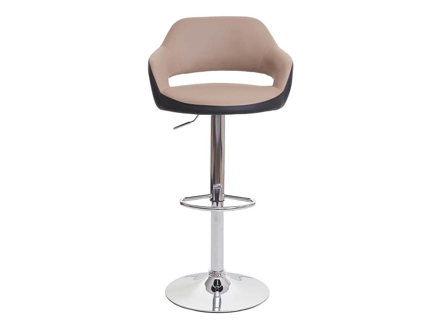 Tabouret de bar MCW-F16 (lot de 2),  taupe-noir