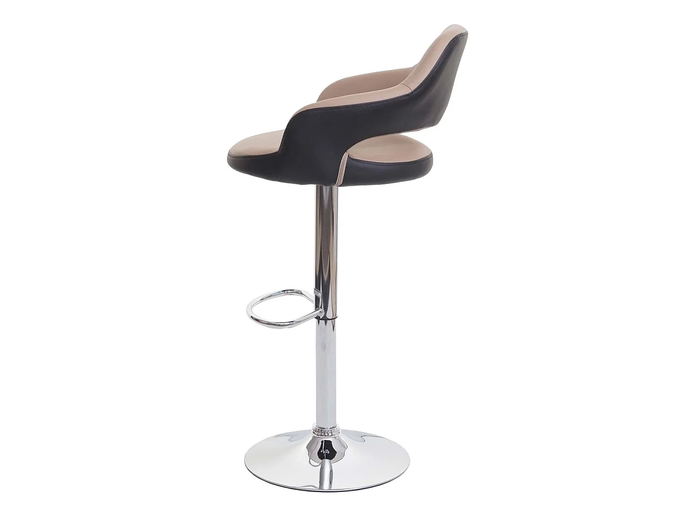 Tabouret de bar MCW-F16 (lot de 2),  taupe-noir
