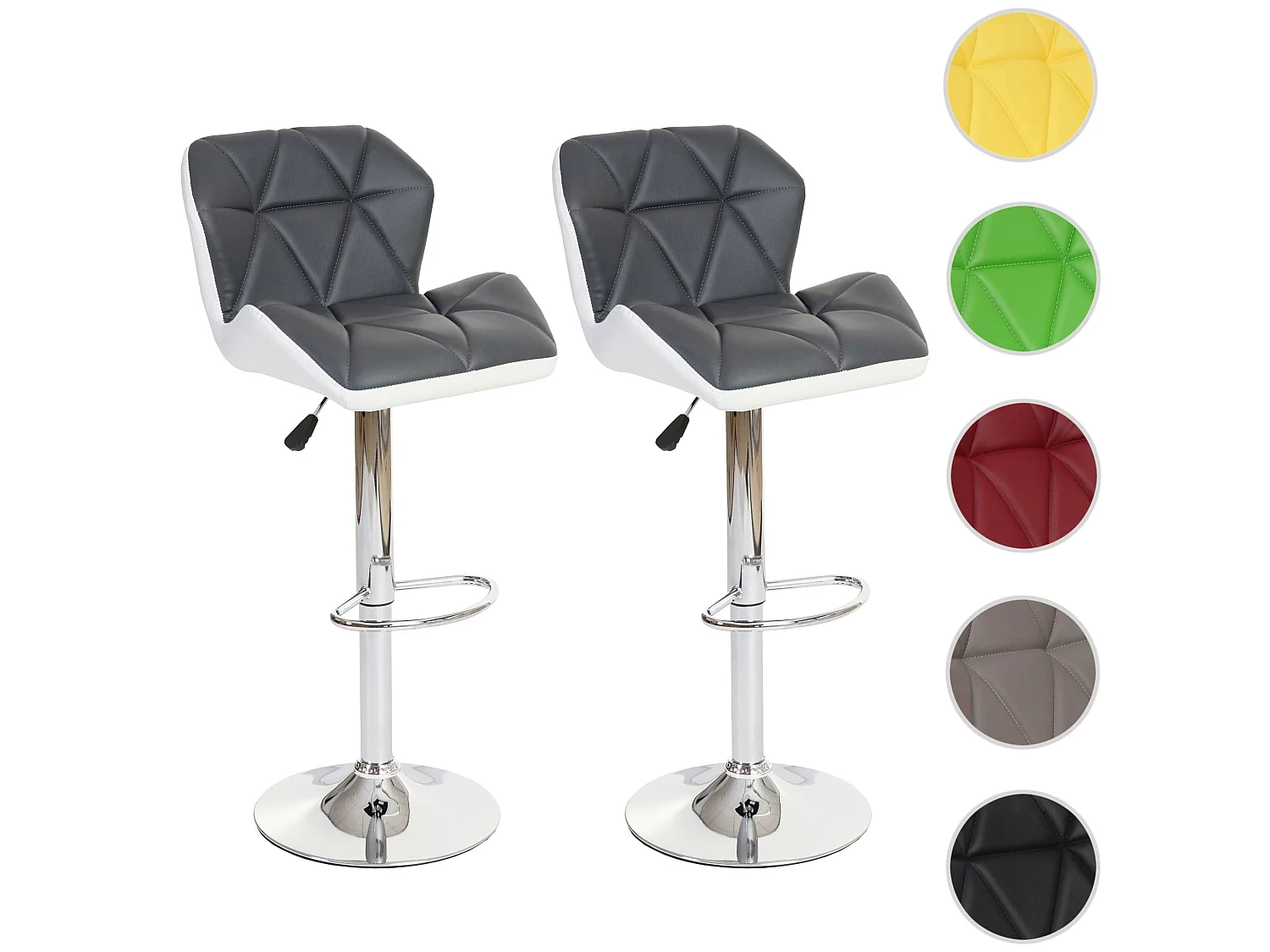 Taburete de bar MCW-A92 (set de 2),  gris