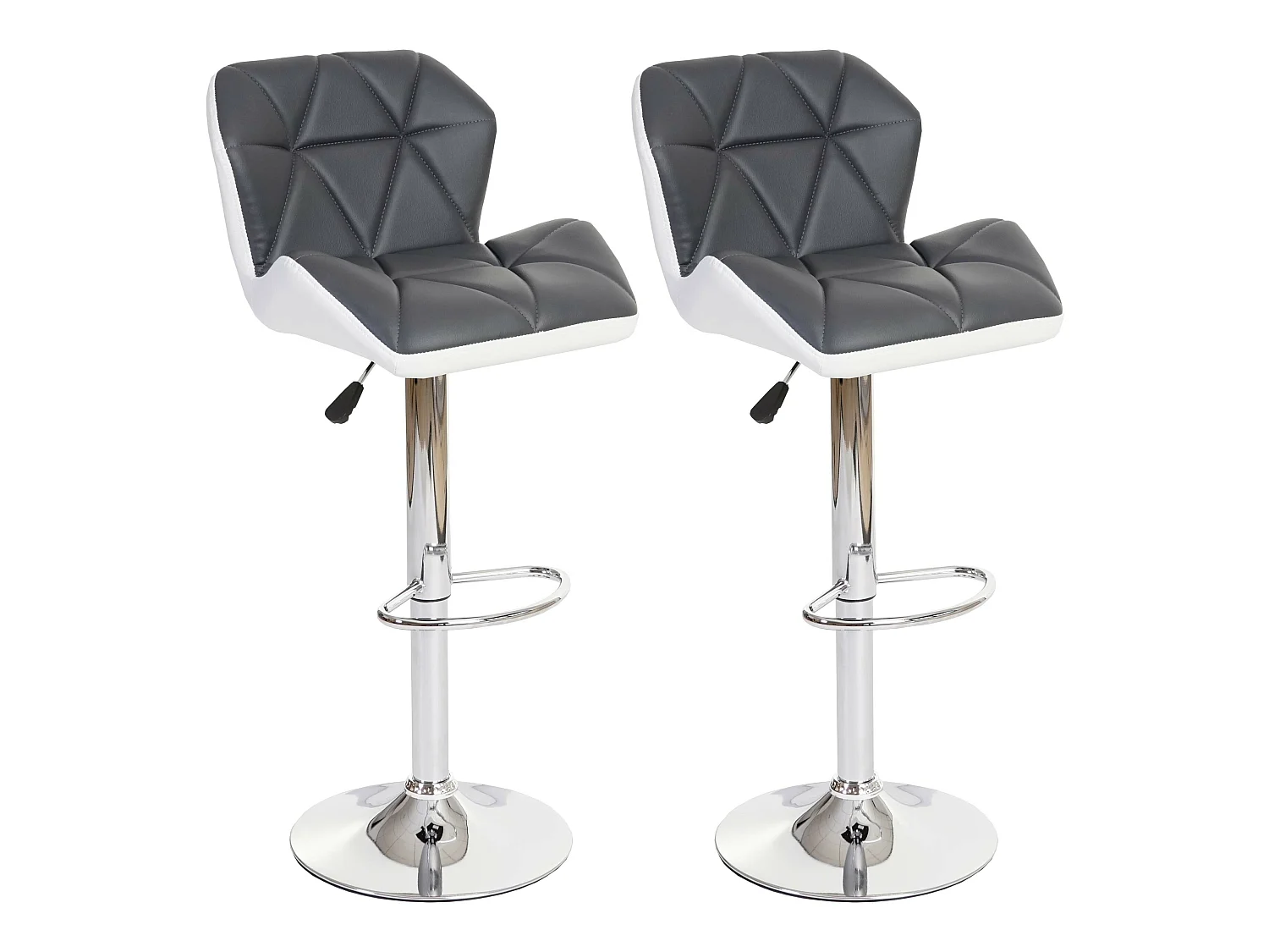 Tabouret de bar MCW-A92 (lot de 2),  gris
