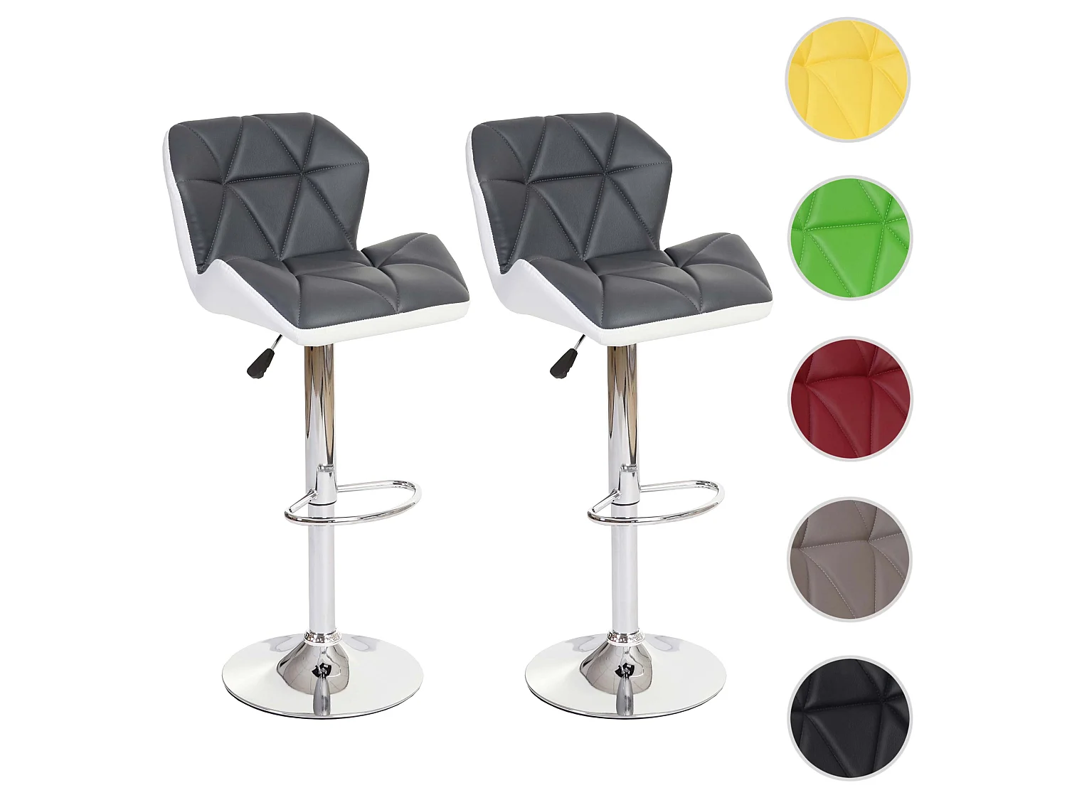 Stołek barowy MCW-A92 (zestaw 2 szt.),  szary