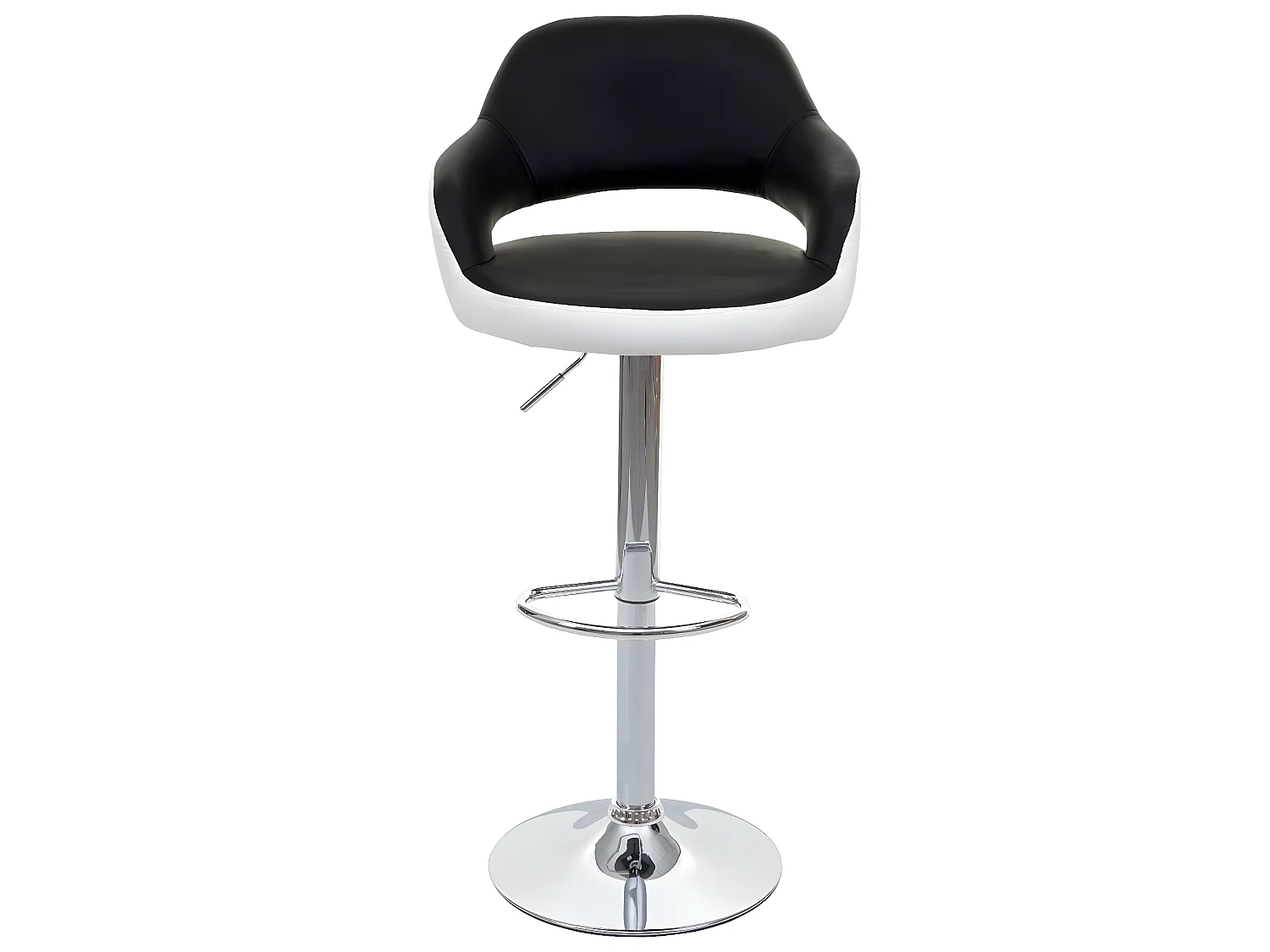 Stołek barowy MCW-F16 (zestaw 2 szt.),  czarno-biały