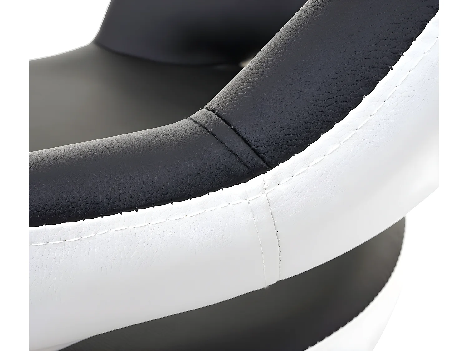 Stołek barowy MCW-F16 (zestaw 2 szt.),  czarno-biały