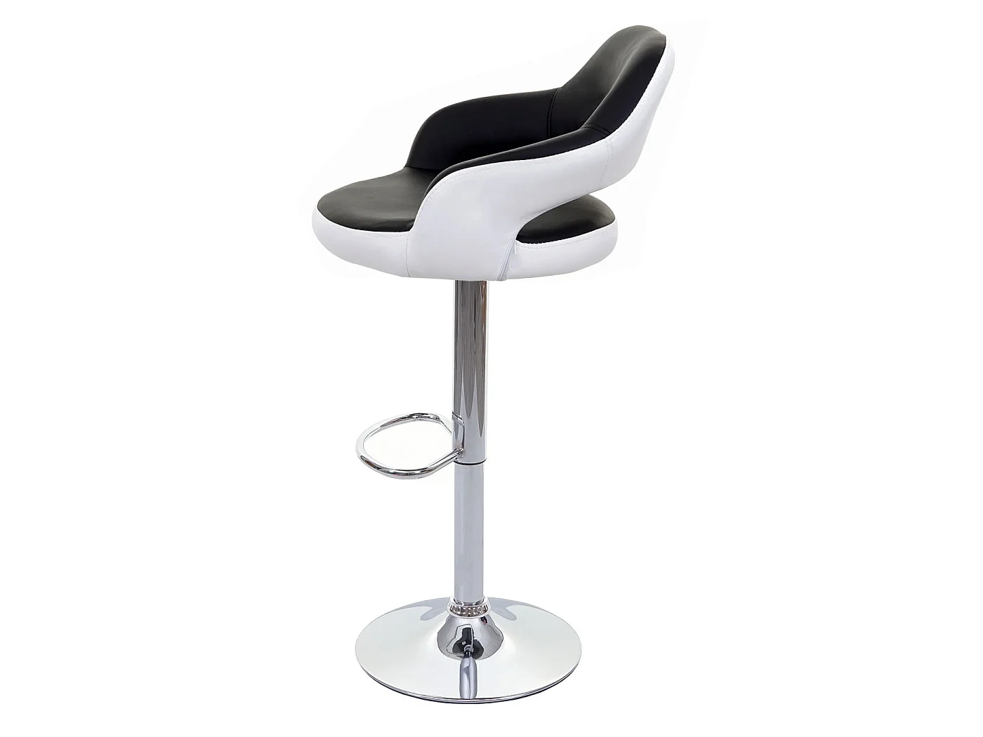 Stołek barowy MCW-F16 (zestaw 2 szt.),  czarno-biały