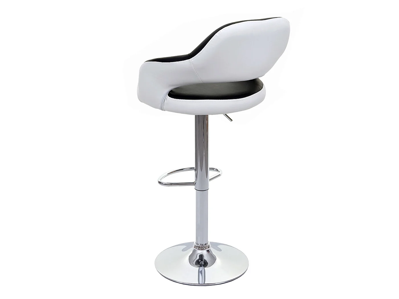 Stołek barowy MCW-F16 (zestaw 2 szt.),  czarno-biały