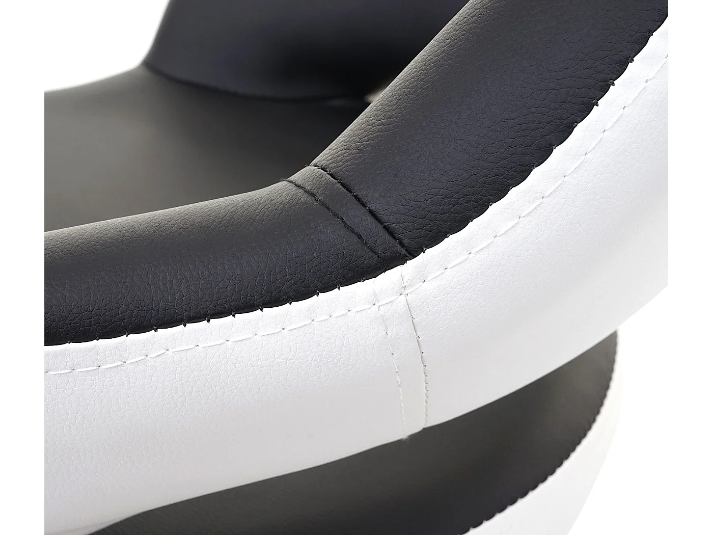 Stołek barowy MCW-F16 (zestaw 2 szt.),  czarno-biały