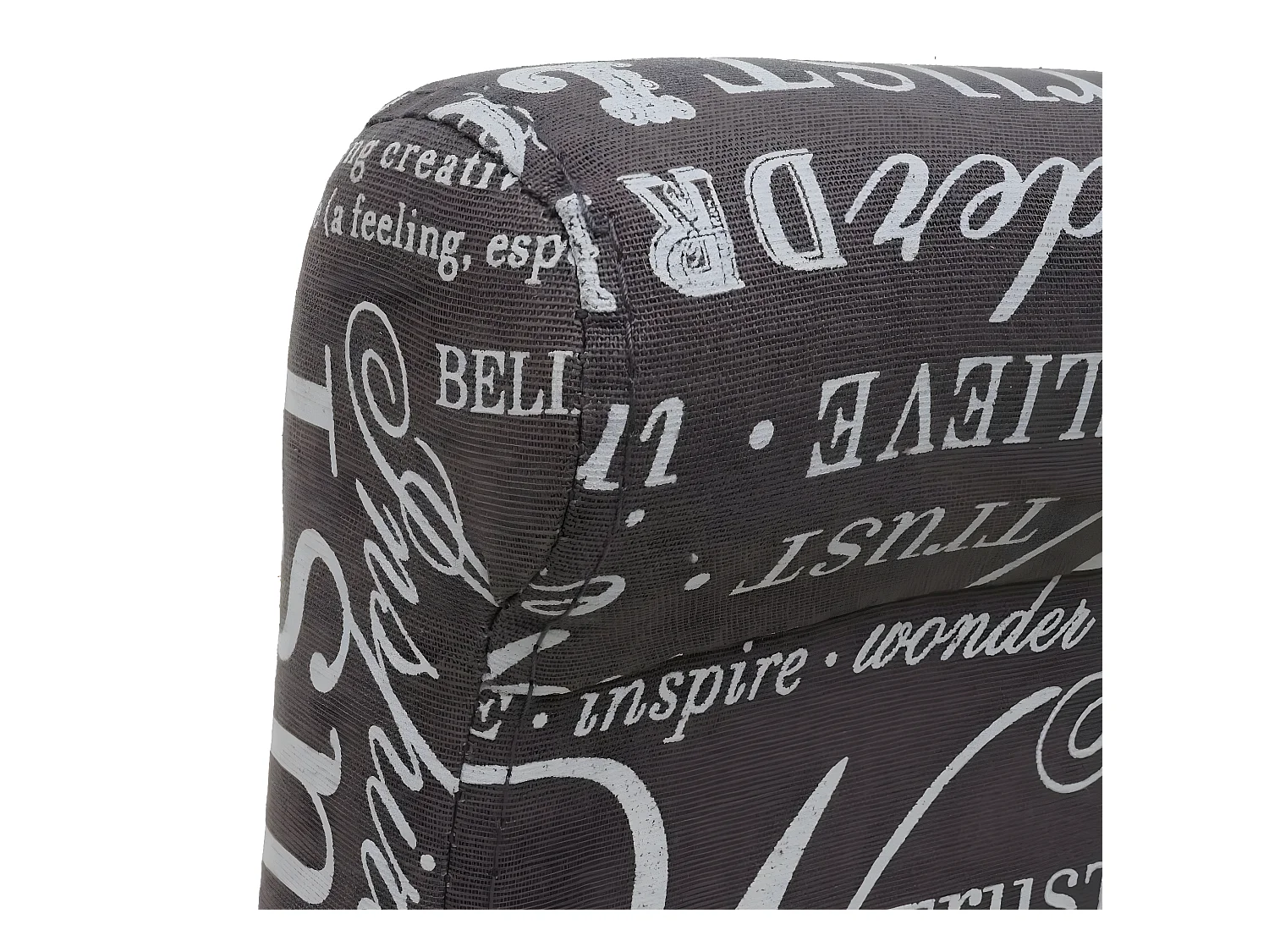 Barhocker MCW-C33, Schriftzug, grau, dunkle Beine, Stoff/Textil