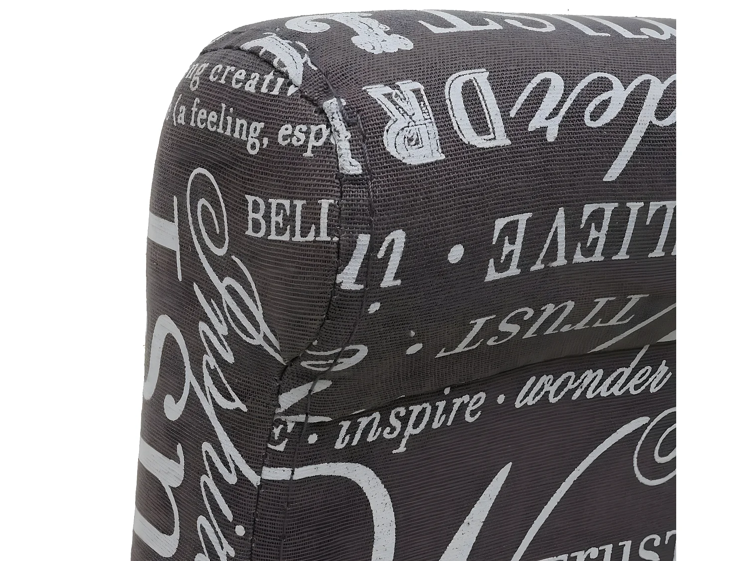 Barkruk MCW-C33,  belettering, grijs, donkere poten, stof/textiel