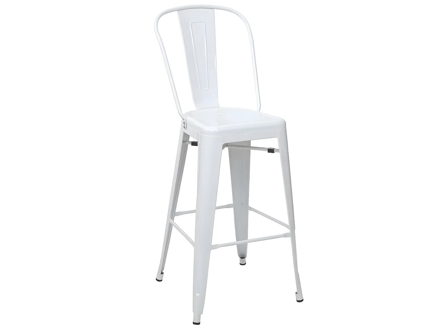 Tabouret de bar MCW-A73 Métal (lot de 4),  blanc
