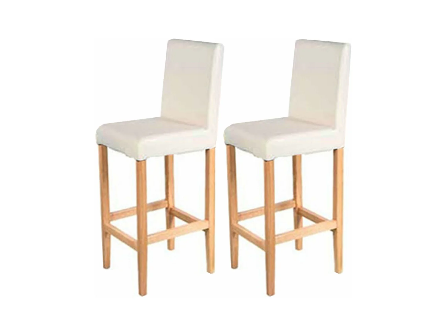 Tabouret de bar Vicenza (lot de 2),  crème/pieds clairs