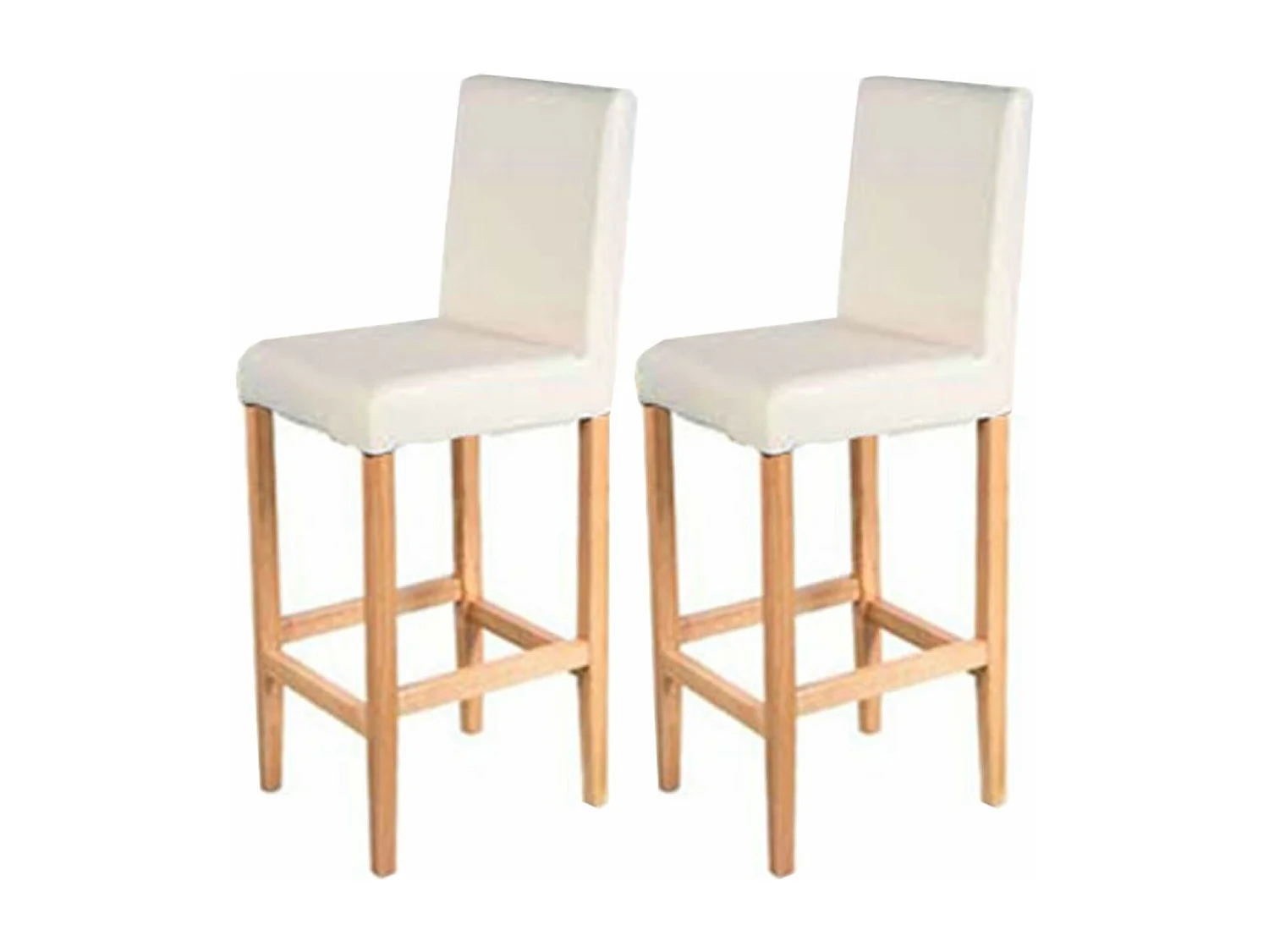 Tabouret de bar Vicenza (lot de 2),  crème/pieds clairs
