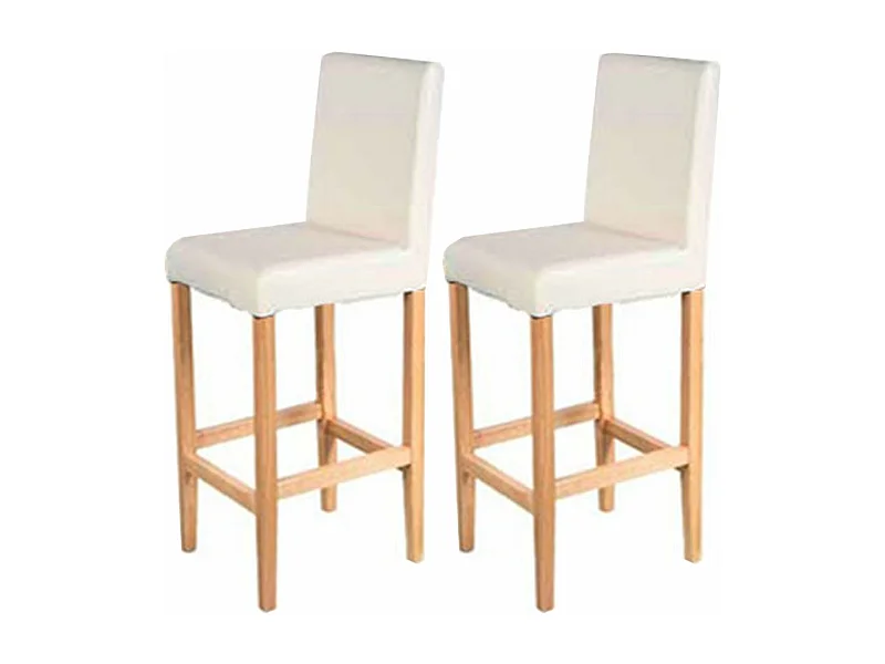 Tabouret de bar Vicenza (lot de 2),  crème/pieds clairs