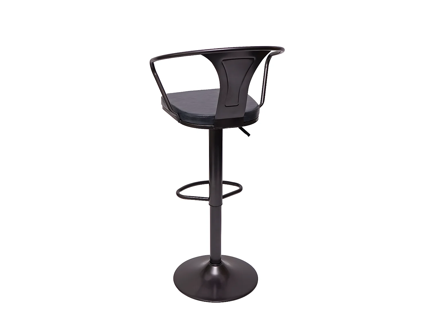 Tabouret de bar MCW-H10b (lot de 2),  vintage noir-gris