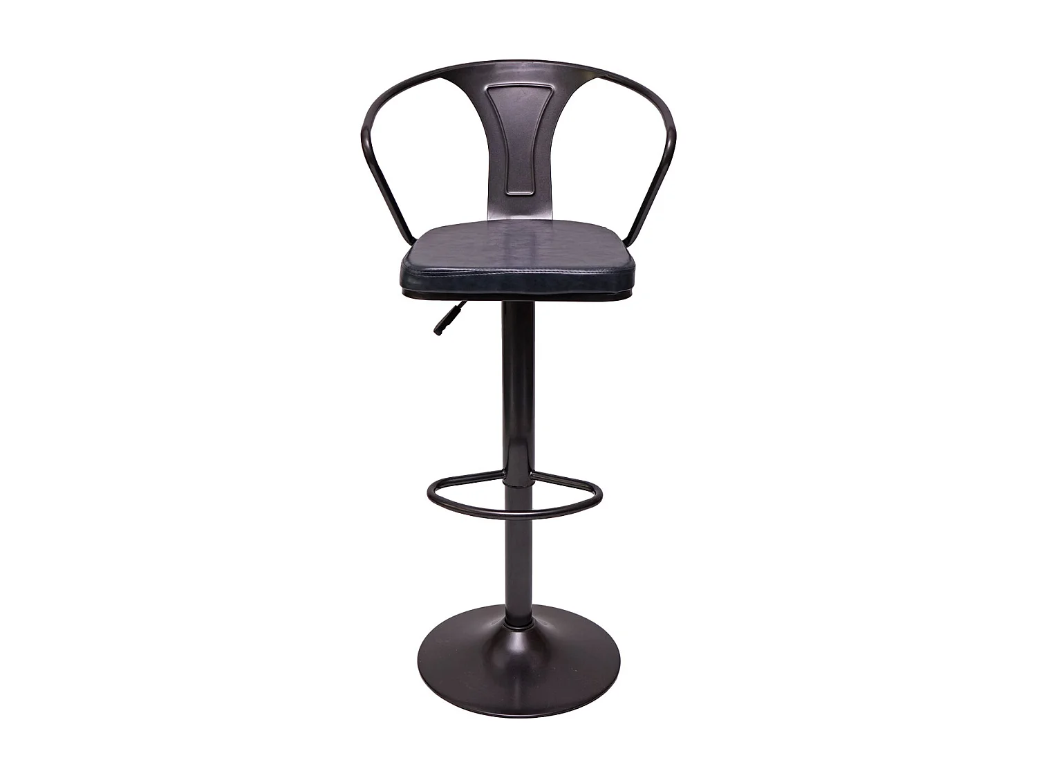 Barkruk MCW-H10b (set van 2),  vintage zwart-grijs