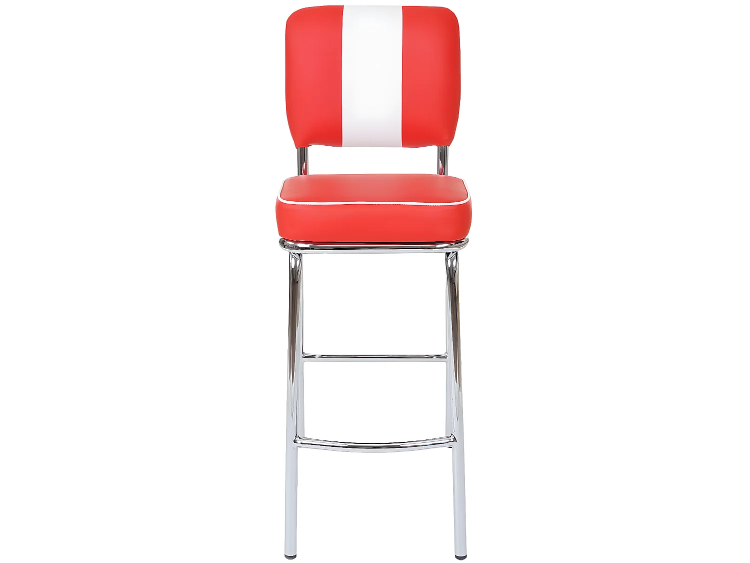 Tabouret de bar Akita (lot de 2),  rouge / blanc