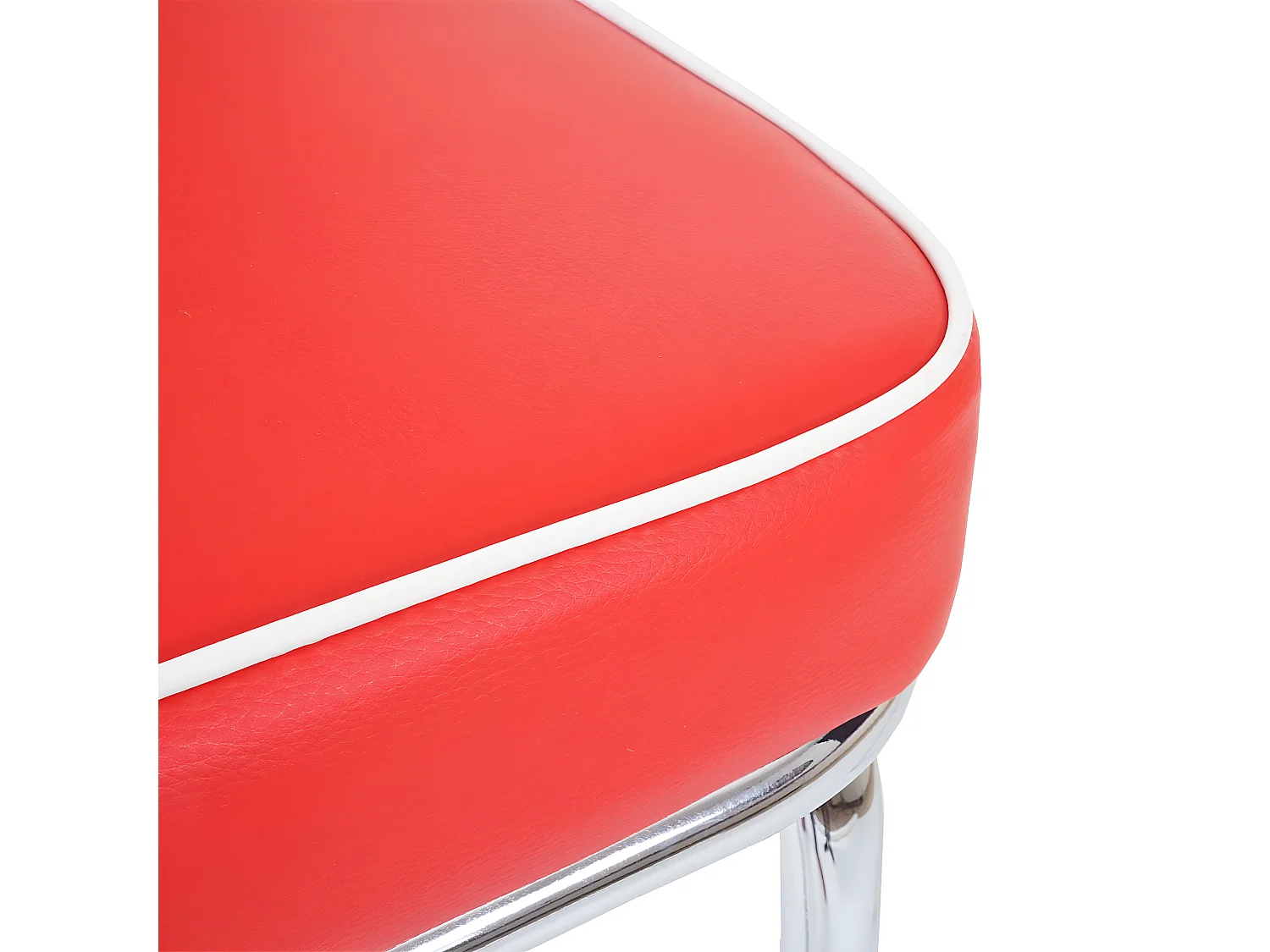 Tabouret de bar Akita (lot de 2),  rouge / blanc