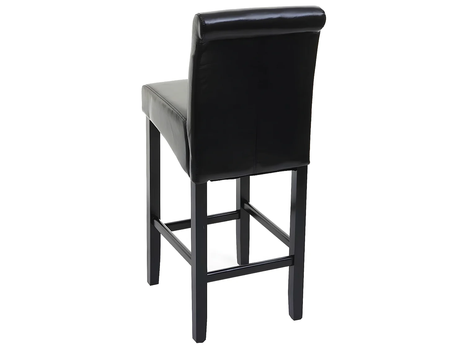 Barkruk MCW-C33,  zwart, donkere poten, leer