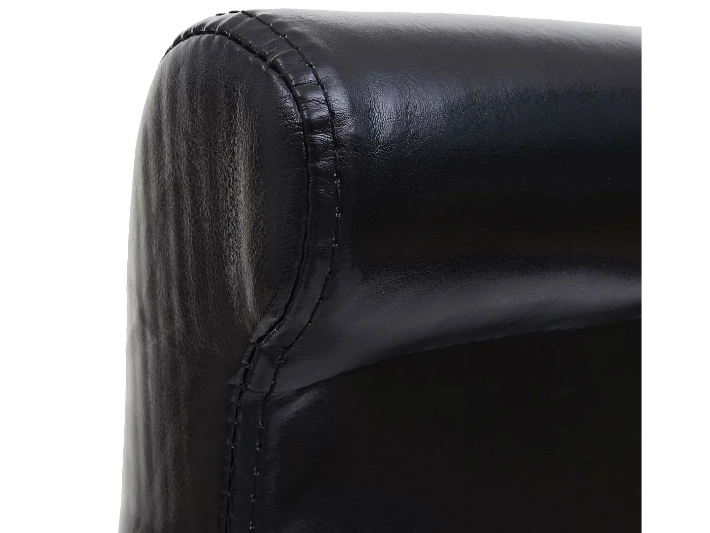 Taburete de bar MCW-C33,  negro, patas oscuras, cuero