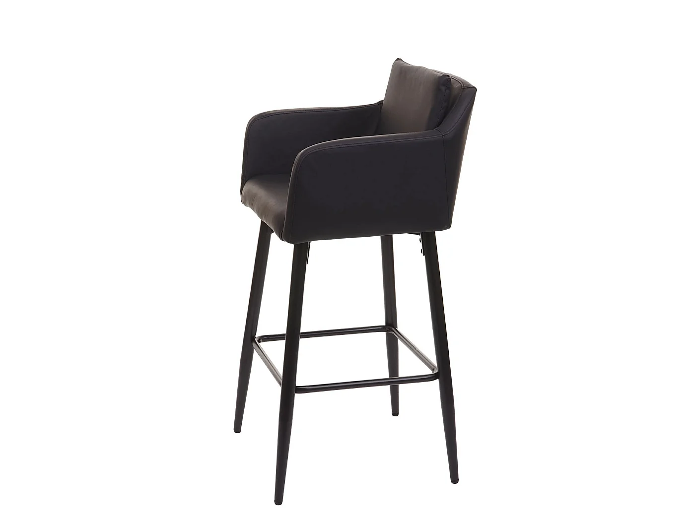 Tabouret de bar MCW-H93 (lot de 2),  similicuir noir