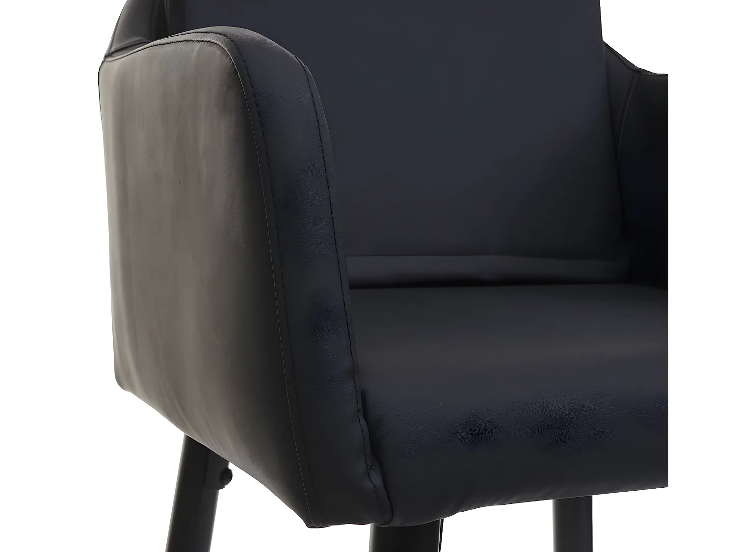 Tabouret de bar MCW-H93 (lot de 2),  similicuir noir