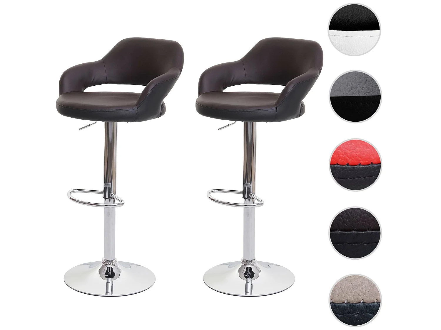 MCW-F16 barkruk (set van 2),  bruin-zwart