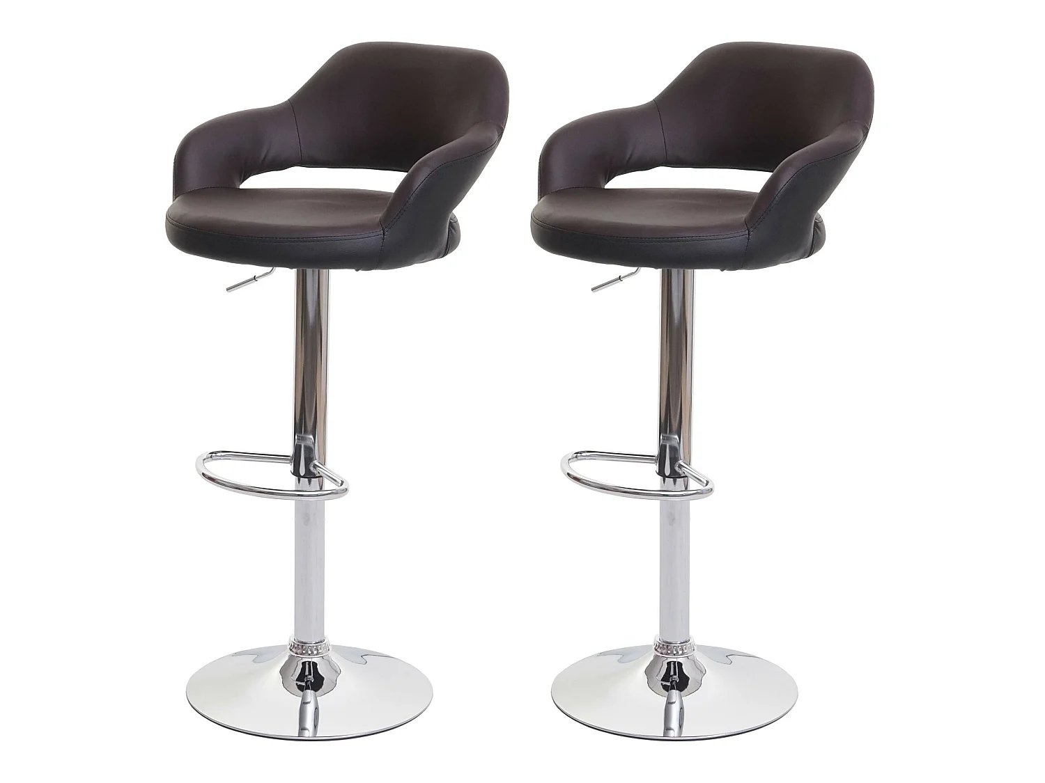 Banco de bar MCW-F16 (conjunto de 2),  castanho-preto