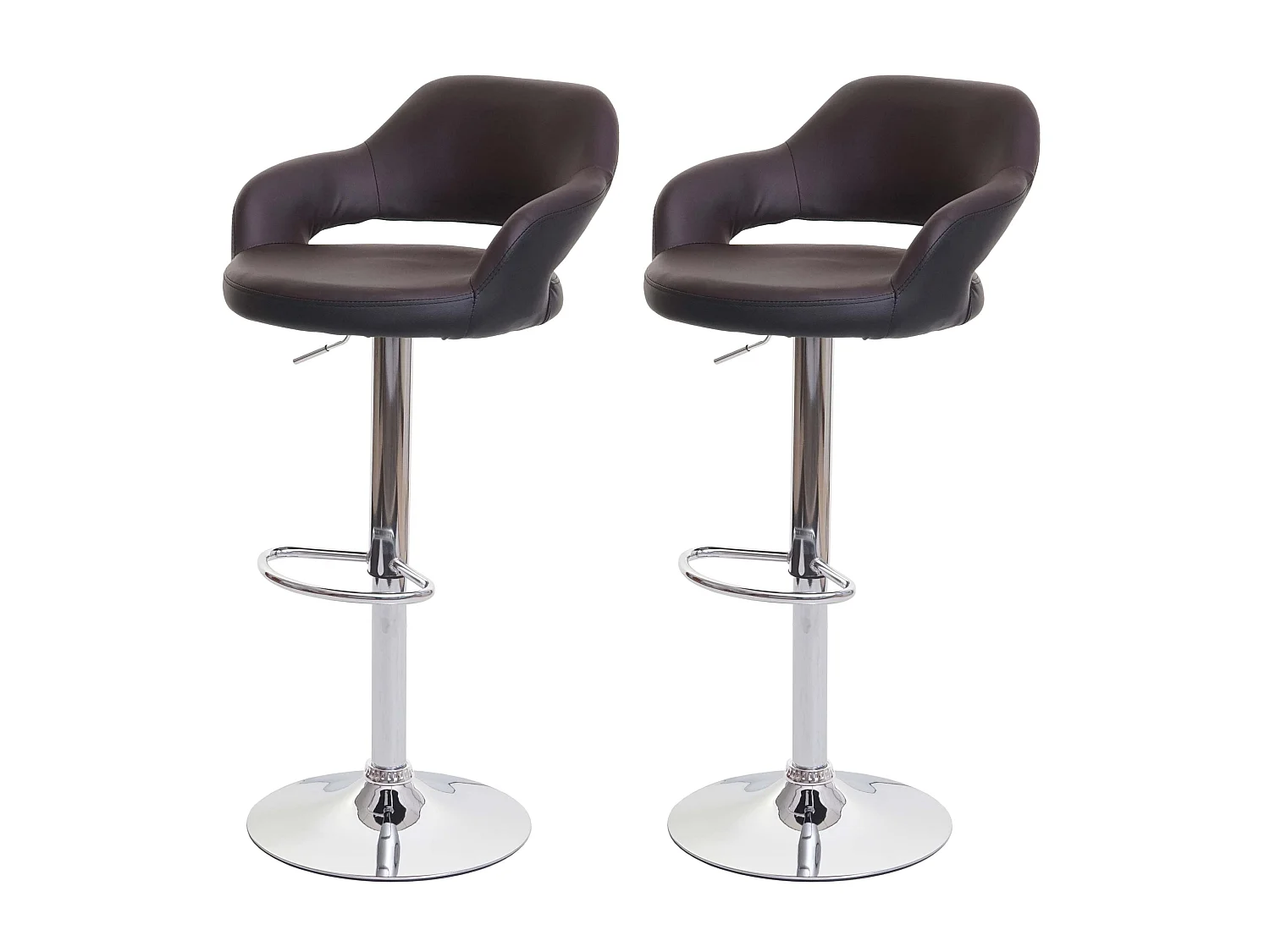 Stołek barowy MCW-F16 (zestaw 2 szt.),  brązowo-czarny