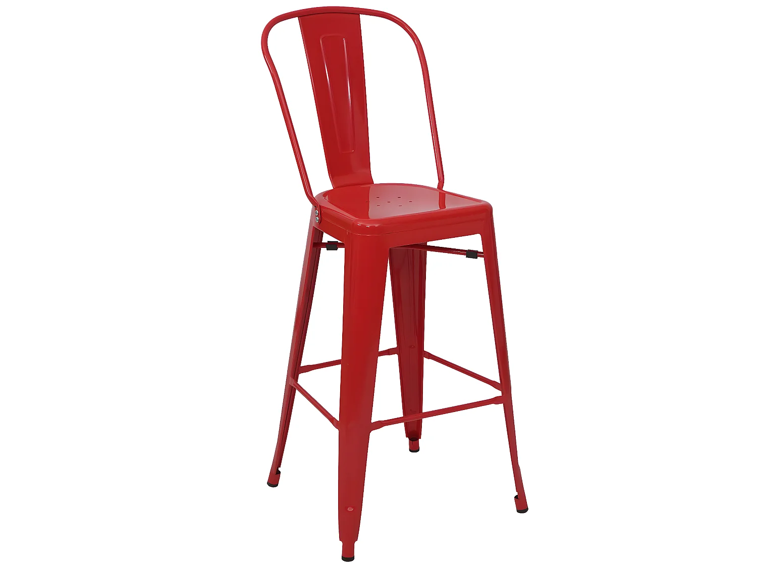 Set 4x sedie sgabelli da bar MCW-A73 design moderno metallo rosso