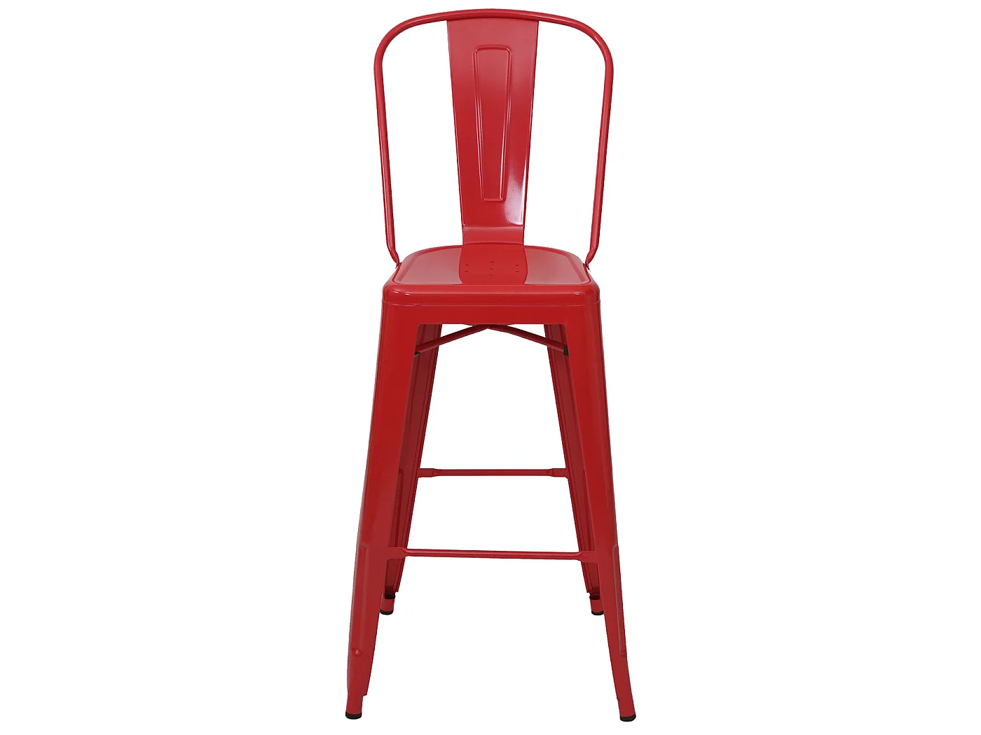 Set 4x sedie sgabelli da bar MCW-A73 design moderno metallo rosso
