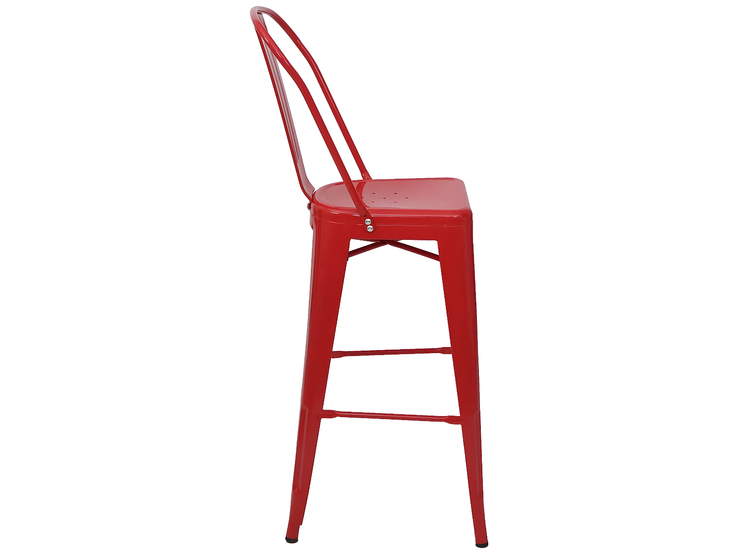 Set 4x sedie sgabelli da bar MCW-A73 design moderno metallo rosso