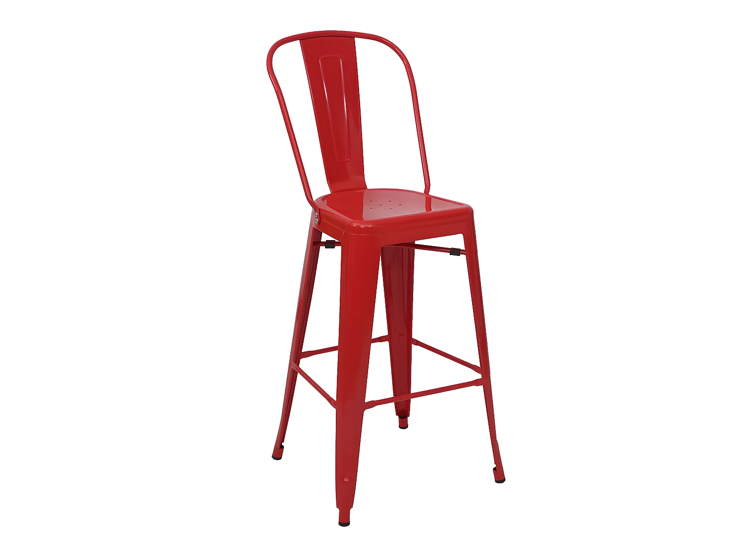 Tabouret de bar MCW-A73 Métal (lot de 4),  rouge