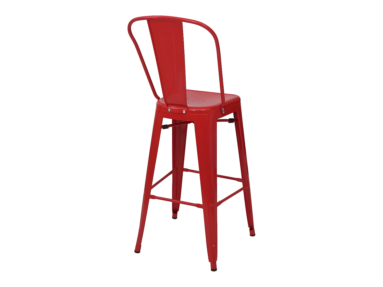 Tabouret de bar MCW-A73 Métal (lot de 4),  rouge