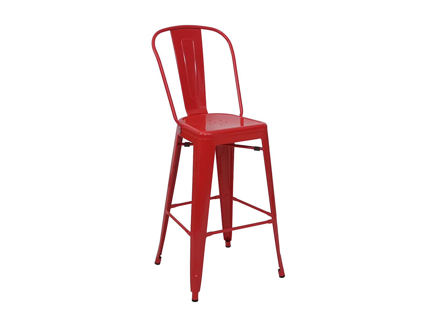 Barkruk MCW-A73 metaal (set van 4),  rood