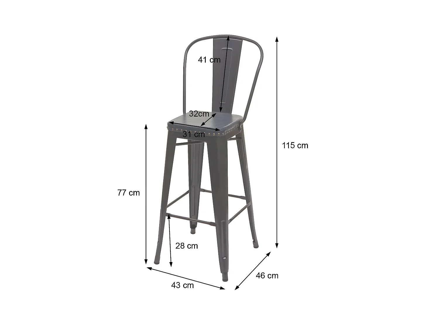 Set 2x sgabelli design industriale MCW-H10c acciaio verniciato ecopelle marrone