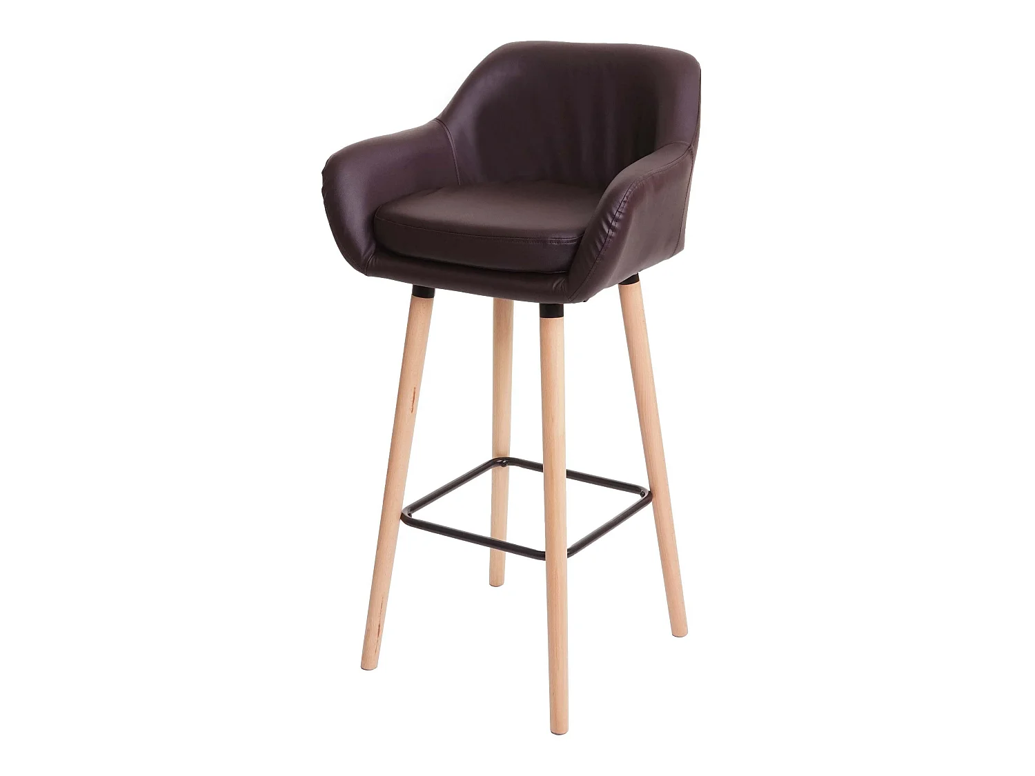 Tabouret de bar Vaasa T381,  simili cuir, marron