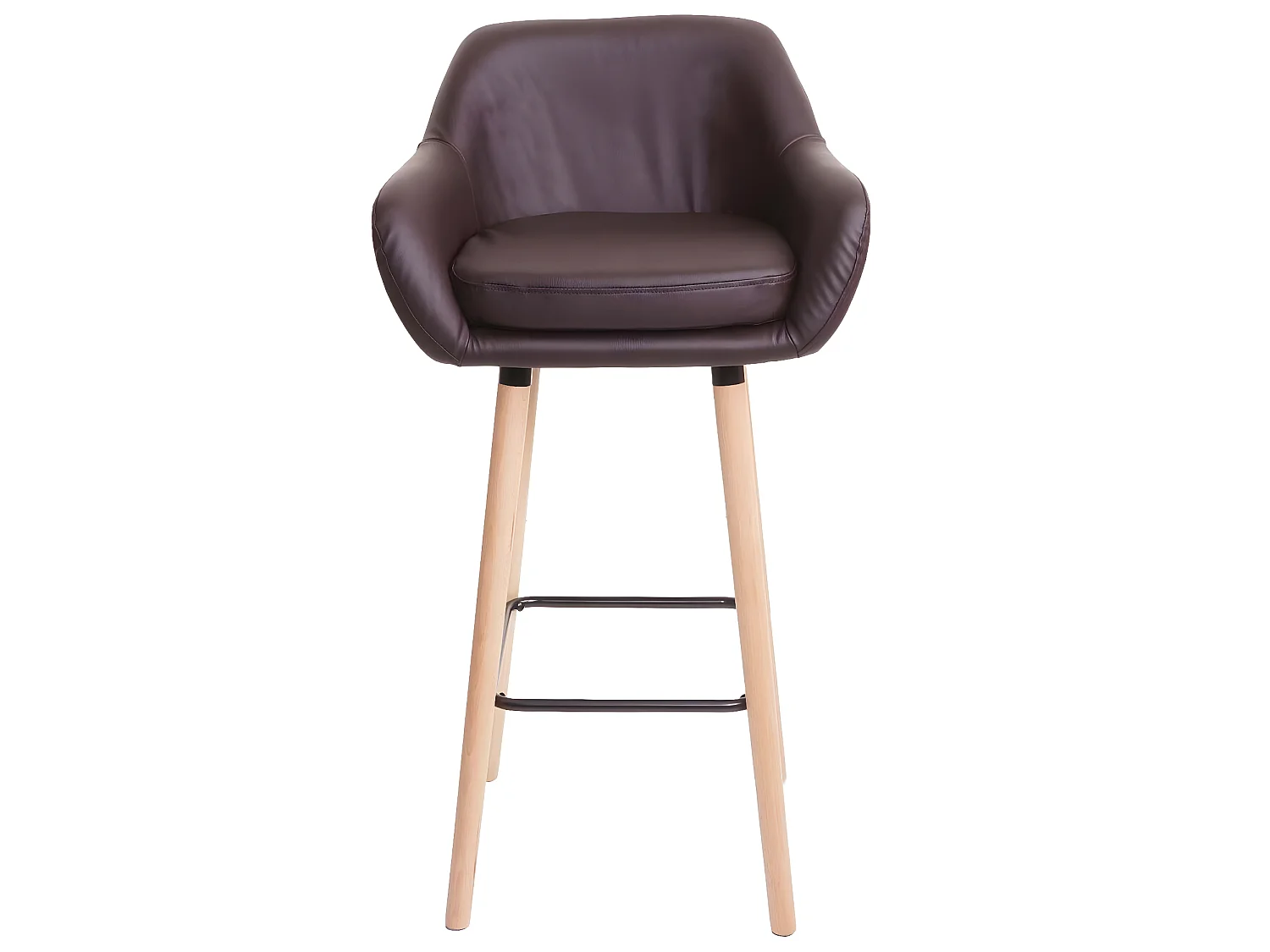 Tabouret de bar Vaasa T381,  simili cuir, marron