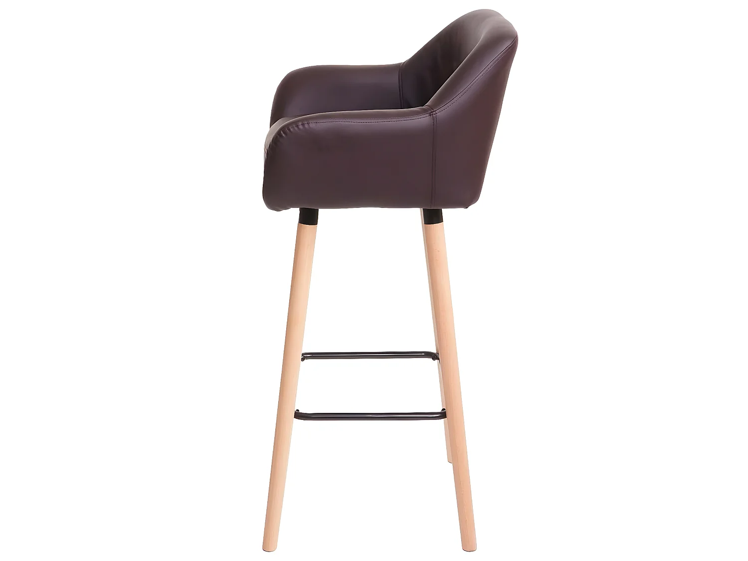 Tabouret de bar Vaasa T381,  simili cuir, marron