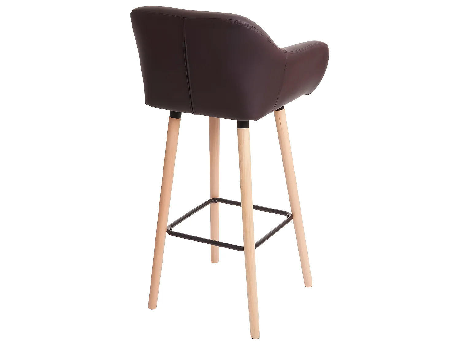 Tabouret de bar Vaasa T381,  simili cuir, marron
