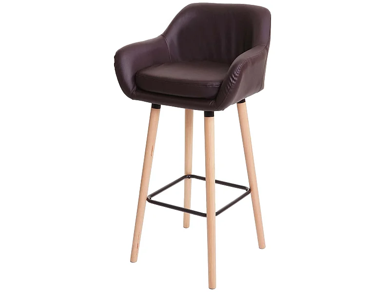 Barhocker Vaasa T381, Kunstleder, braun