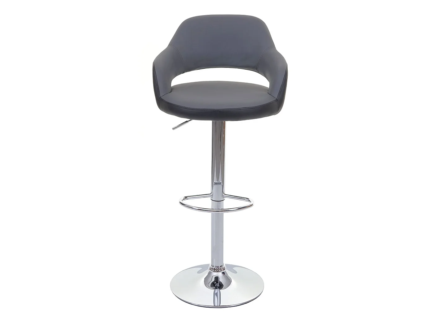 Taburete de bar MCW-F16,  gris-negro