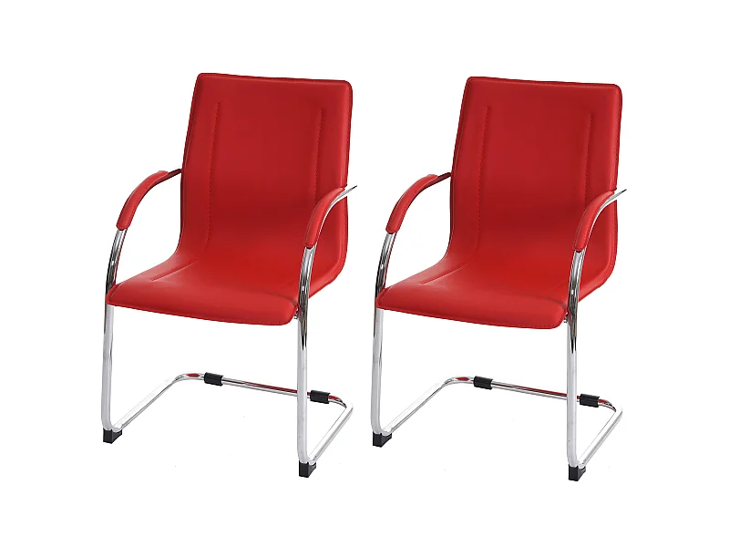 Cadeira de jantar Perm (conjunto de 2),  vermelho