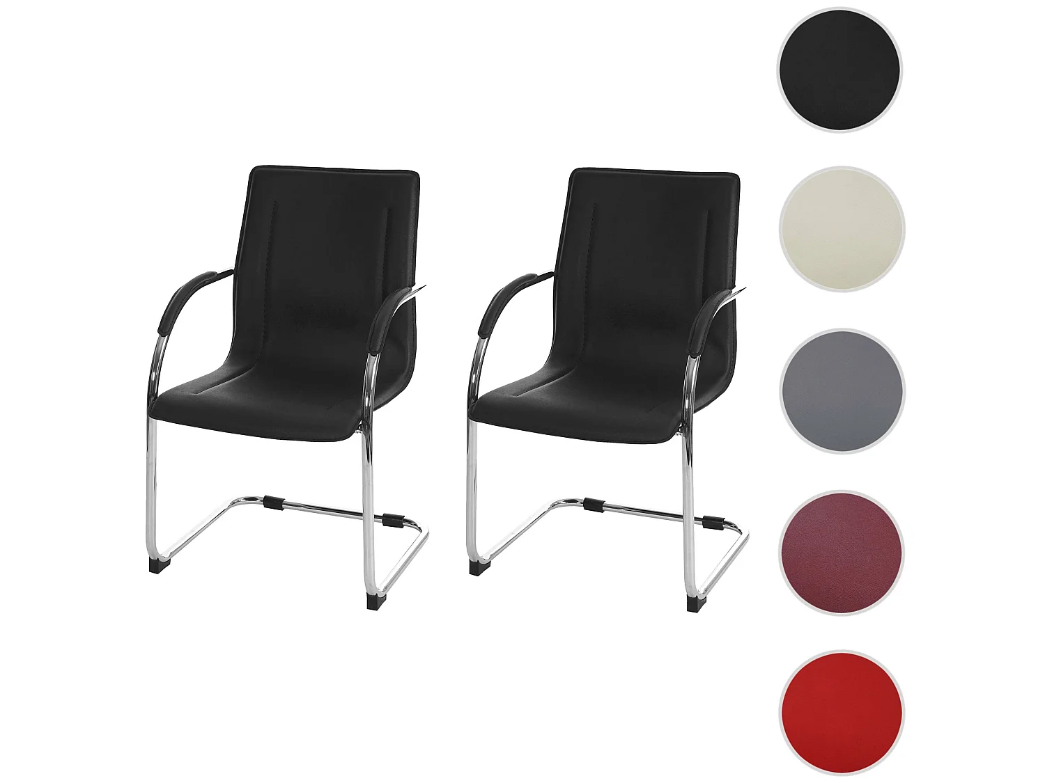 Eetkamerstoel Perm (set van 2),  zwart