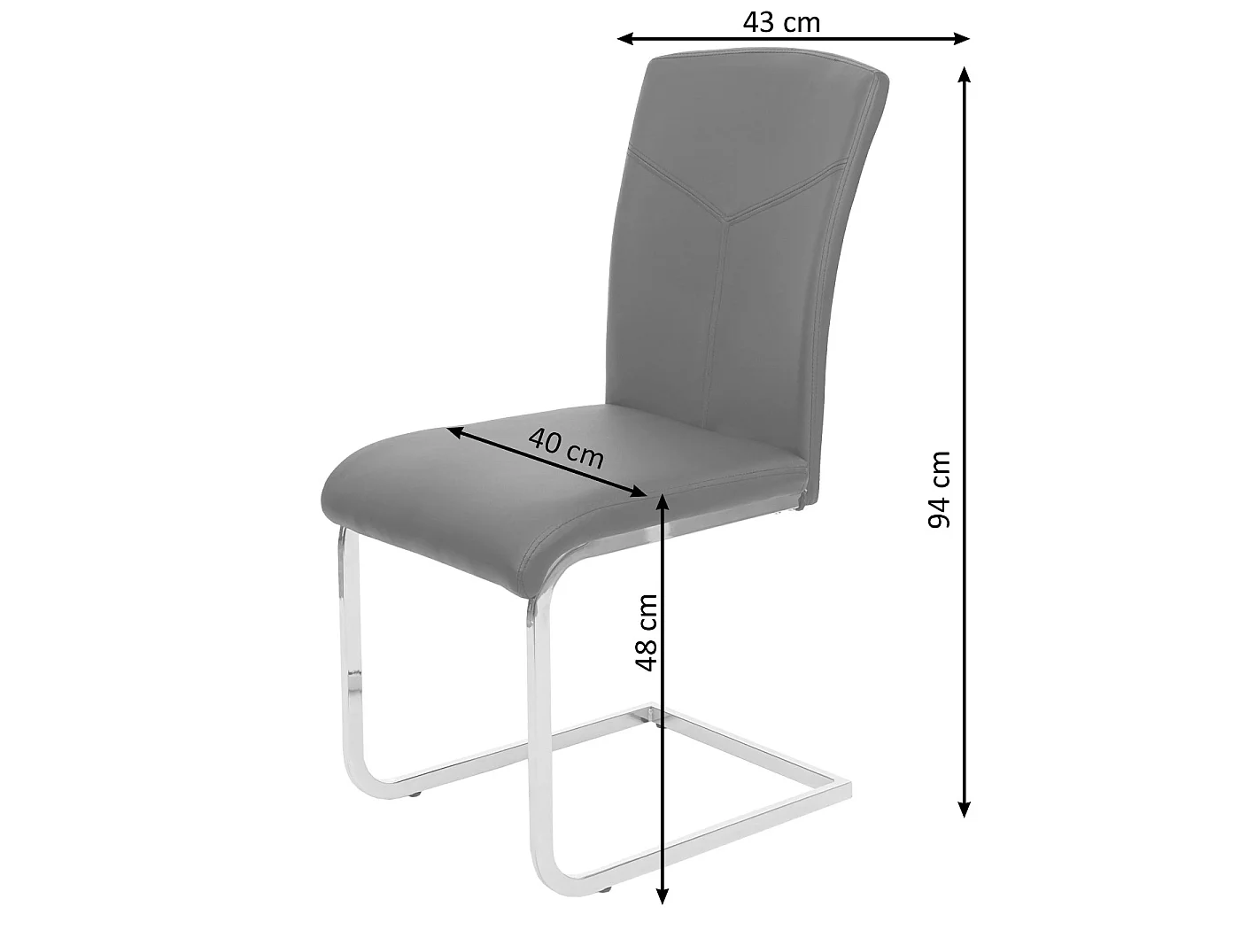 Esszimmerstuhl MCW-F36 (2er-Set), Kunstleder, schwarz