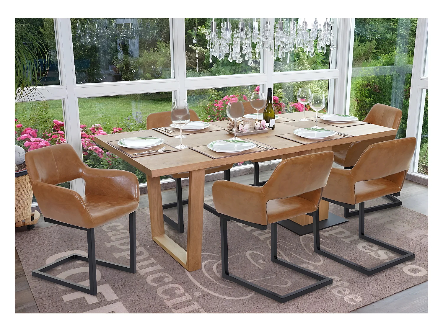Chaise de salle à manger MCW-A50 II (lot de 6),  simili daim, brun